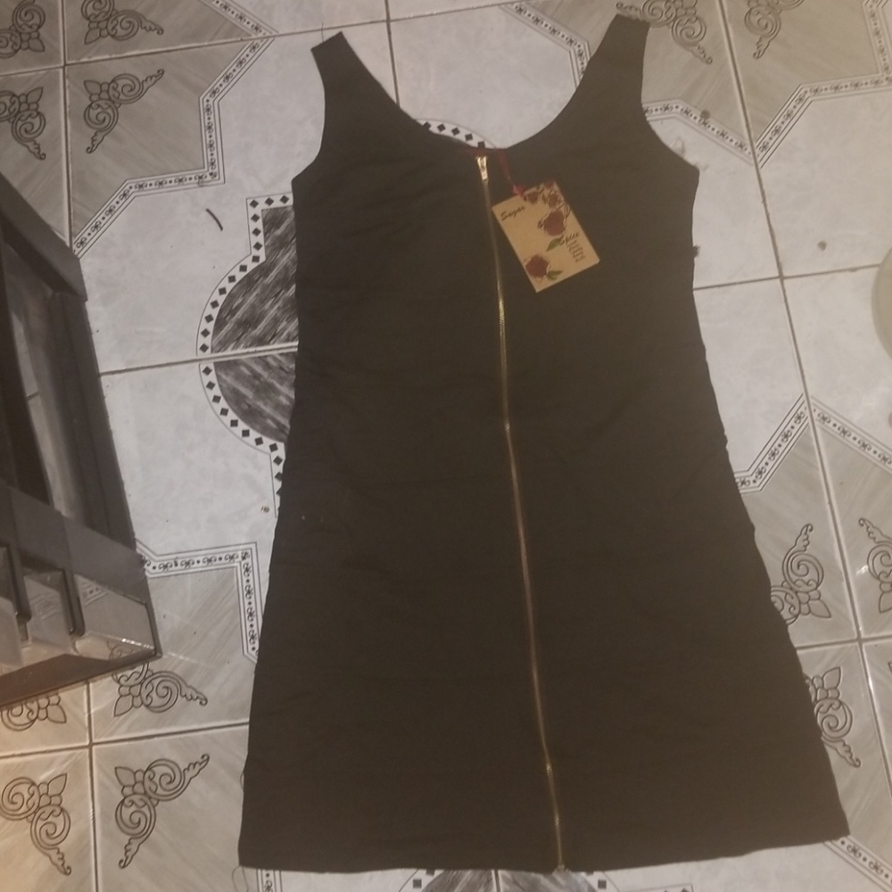 Sugar & Spice Black Ribbed Tank Dress NWT